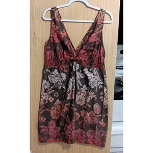 Sonoma Size M  Sleeveless Brown Red Earth Toned Deep V-neckline‎ 100% Cotton